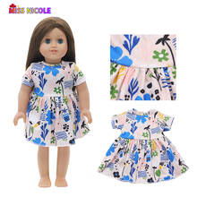 18-дюймовое модное Кукольное платье для 43 см кукол новорожденных, молочный шелк, юбка с синими цветами, 1/3 BDJ, Куклы нашего поколения, Россия 2024 - купить недорого