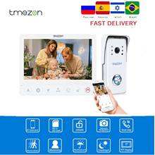 Домашняя система Интерком TMEZON, Беспроводной Wi-Fi умный IP-Видеозвонок 7 дюймов с проводной камерой 1x1200TVL 2024 - купить недорого