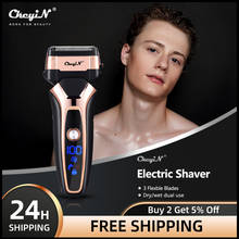 USB Rechargeable Electric Shaver Stainless Steel Shaving Machine Men 3D Triple Floating Blade Razor Shaver barbeador eletrico 2024 - buy cheap