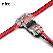 5pcs 2 Pin dc/ac 300v 10a 18-22awg no welding no screws Quick Connector cable clamp Terminal Block 2 Way Easy Fit for led strip 2024 - buy cheap