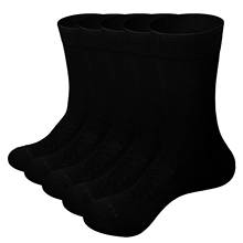 Yuedge men respirável confortável algodão tripulação casual vestido de negócios meias (5 pares/pacote) 2024 - compre barato