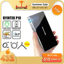 BYINTEK P10 Smart Android Wifi Mini Pocket Pico Portable Beamer TV LED DLP Mobile 1080P Projector For Smartphone 4K Cinema 2024 - купить недорого