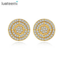 LUOTEEMI Hip Hop Design Stud Earrings for Women Men Dating Birthday Christmas Gifts Small CZ Crystal Paved Fashion Jewelry 2024 - buy cheap