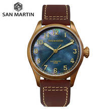 San Martin 42mm CuSn8 Bronze Diver Retro Men Watch PT5000 Automatic Mechanical Rubber Sapphire See-through Case Back Luminous 2024 - buy cheap