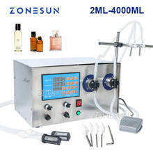 ZONESUN Double Head Magnetic Pump Perfume Alcohol Hydrogen Peroxide Essential Oil Electric Digital Liquid Bottle Filling Machine 2024 - buy cheap