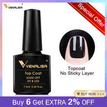 VENALISA Non Cleansing Topcoat Nail Art 7.5ml Soak off Base Coat Foundation No Wipe Top Coat Nail Gel Funny Bunny Gel Varnish 2024 - buy cheap