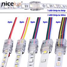 5pcs 2pin 3pin 4pin 5pin 6pin LED Strip Connector for RGB RGBW RGBWW 3528 5050 LED Strip Light Wire Connection Terminal Splice 2024 - купить недорого