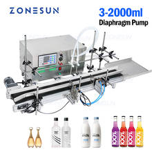 ZONESUN-máquina de llenado de botellas de líquidos CNC, completamente automática, para escritorio, Perfume, zumo, leche, agua, con transportador 2024 - compra barato