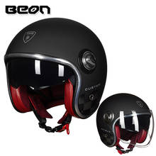 BEON B-108A moto rcycle шлем 3/4 с открытым лицом шлемы moto cross винтажный шлем moto casque Capacete Ретро шлем 2024 - купить недорого