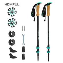 195g/pc carbon fiber external quick lock Trekking pole hiking Collapsible stick nordic walking stick Shooting Crutch Senderismo 2024 - купить недорого