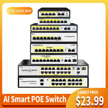 STEAMEMO POE Switch 8 Port Ethernet Switch SFP With IEEE 802.3 AF/AT Suitable for IP Camera/Wireless AP/CCTV Camera System 2024 - купить недорого