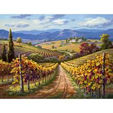 Vineyard Hill Canvas Wall Art Hand Painted Oil Painting Village Landscape Modern Artwork For Living Room Home Decoration Large 2024 - buy cheap