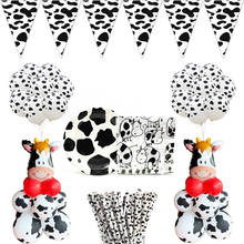 Farm Animals Cow Disposable Party Tableware Plate Cup Birthday Party Supplies Farm Animals Birthday Party Baby Shower Decoration 2024 - buy cheap
