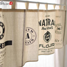 Nordic Linen vintage Decorative Door Curtain Black White Style Kitchen Half Curtain Simple Modern Sample Room Soft Cloth Curtain 2024 - buy cheap