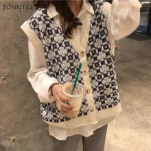 Colete feminino sem mangas com decote em v, roupa casual folgada de outono estilosa estilo coreano popular preguiçoso 2024 - compre barato