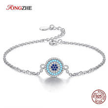 TONGZHE Fashion Evil Eye Bracelets For Women 925 Sterling Silver Blue CZ Mens Bracelets 2018 Friendship Bracelets Turkey Jewelry 2024 - buy cheap