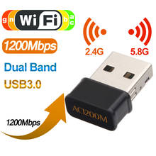 1200Mbps USB Wifi Adapter Dual Band 2.4Ghz 5.8Ghz USB Wireless WiFi Network Card for Windows Mac OS Desktop Laptop Drop Shipping 2024 - buy cheap