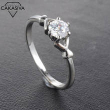 Fashion 925 Silver Diamond Ring Women's Simple Engagement Ring Jewelry 2024 - buy cheap