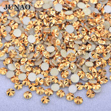 JUNAO 5mm Gold Color Flat Back Crystal Rhinestone Appliques Glue On Round Crystal Stones Nail Art Decoration Non Hotfix Strass 2024 - buy cheap