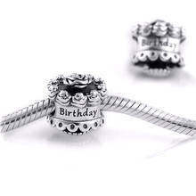 Fits for Pandora Charms Bracelets Happy Birthday Beads 925 Sterling Silver Jewelry Free Shipping 2024 - buy cheap