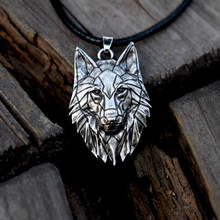 SanLan 12pcs Geometric origami wolf necklace wild animal necklace 2024 - buy cheap