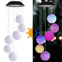 Solar Powered LED Wind Chime, Portable Color Changing Spiral Spinner Windchime  Windbell Light for Garden Patio, Deck, Yard 2024 - buy cheap