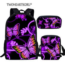 Twoheartsgirl Color Butterfly Pattern for Children School Bags Set Kids Girls Bookbags Elementary Primary School Bag Escolar 2024 - buy cheap