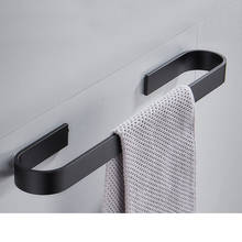 Toalheiro de alumínio preto, rack para toalhas, suporte de toalha de banheiro preto fosco 30/40/50/60 cm 2024 - compre barato