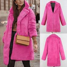 ZITY Plus Size Thick Fur Long Coat Women 2020 Winter Warm Loose Plush Soft Fluffy Outerwear Pure Color Long Sleeve Faux Fur 2022 - buy cheap