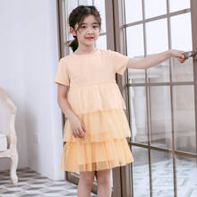 4 To 14 Years Kids and Teenager Girls Mesh Patchwork Dress 2020 Summer New Cute Princess Dress Baby Girls Cotton Dresses, #8673 2024 - buy cheap