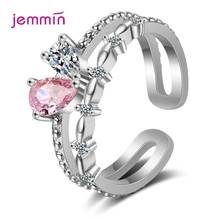 New Design Retro Resizable Rings Two Color Crystal Genuine 925 Sterling Silver Rings For Women Fashion Wedding Jewelry Gift 2024 - buy cheap