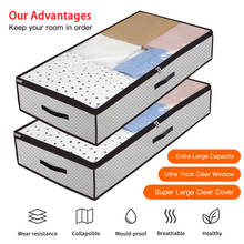 2pcs Foldable Under Bed Bags Large Storage Boxes Thick Breathable Underbed Clothes Blanket Box Organizer  Zippered Organizer 2024 - buy cheap