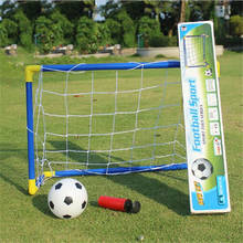 Folding Mini Football Soccer Goal Post Net Set with Pump Kids Sport Indoor Outdoor Games Toys Child Birthday Gift Plastic 2024 - buy cheap