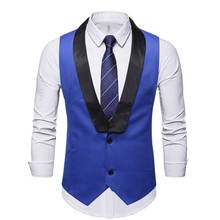 Mens Suit Vest 2022 Fashion Shawl Lapel Single Breasted Waistcoat Men Formal Business Vests Wedding Groom Tuxedo Vest Gilet Men 2024 - buy cheap