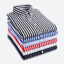 MRMT-Camisa de manga larga para hombre, camisa informal a rayas verticales, Tops ajustados, 2021 2024 - compra barato