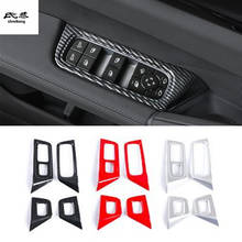 4pcs/Lot ABS Carbon Fiber Grain Car Window Lift Panel Decoration Cover For 2018 2019 2020 Porsche Cayenne 9YA Car Accessories 2024 - buy cheap