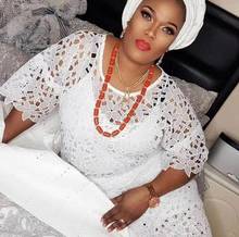Tecido de renda africano 2020, rede de malha de alta qualidade, bordado, guipura nigeriana, para vestido de festa de casamento 2024 - compre barato