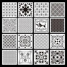 16pcs Mandala Stencil Wall Painting DIY Drawing Template for Stone Wood Funiture 2024 - buy cheap