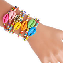 GO2BOHO Summer Bracelets Seashell Rainbow Bracelet Women Bohemian Pulseras Adjustble Handwoven Shell Colorful Beads Jewelry 2024 - buy cheap
