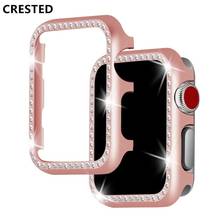 Diamond case cover For Apple watch 44mm/40mm 42mm/38mm iwatch Crystal protective bumper apple watch 4 3 5 SE 6 2024 - buy cheap