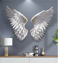 Nordic Luxury Resin Wings Feather Wall Murals Home Livingroom Background Wall Sticker Crafts Hotel Porch Wall Hanging Decoration 2024 - buy cheap