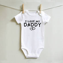 Body de algodão para bebê escrito i love my papa, macacão infantil para recém nascidos, presente para o verão, meninos e meninas, roupas de bebê 2021 2024 - compre barato