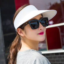 2020 Simple Summer Straw Sun Hat Women  Sun Visor Hat with Big Heads Wide Brim UV Protection female cap wholesale 2024 - buy cheap