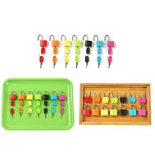 2021 New Teaching Aids Color Small Lock Learning Unlocking Game Early Childhood Education Montessori Key Lock Sensory Toy 2024 - buy cheap