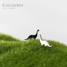 Colusiwei Hot Sale Genuine 925 Sterling Silver Cute Dinosaur Small Stud Earrings for Women Fashion Animal Silver Jewelry Brincos 2024 - buy cheap