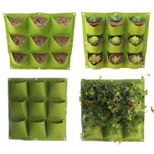 Suporte de plantas verde com 18/25/36/64 bolsos, jardim vertical, saco para plantio de vegetais, parede, plantas suspensas para crescimento de plantas 2024 - compre barato