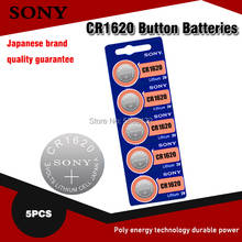 Batería de litio de 3v para reloj, pila de botón CR1620 Original para Sony, llave remota de coche cr 1620 ECR1620 GPCR1620, lote de 5 uds. 2024 - compra barato