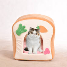 SHUANGMAO Pet Cat House Warm Soft Toast Dog Bed Kennel Kitten Sleeping Nest Washable for Small Medium Dogs Indoor Beds Winter 2024 - buy cheap