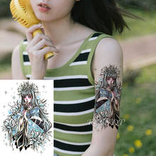 Waterproof Temporary Tattoo Sticker Color Long Hair Girl Princess Prayer Fake Tatto Flash Tatoo Hand Arm Body Art for Men Women 2024 - buy cheap