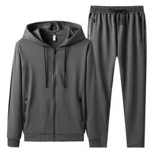 Ropa deportiva para hombre, traje informal de calle, Sudadera con capucha, chaqueta de dos piezas con cremallera y pantalones, cárdigan, Otoño, 2021 2024 - compra barato